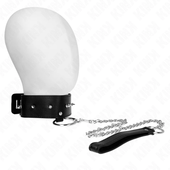Colier cu lesă 65 cm, cu elemente argintii, Model 2, reglabil 36-43 cm x 5 cm