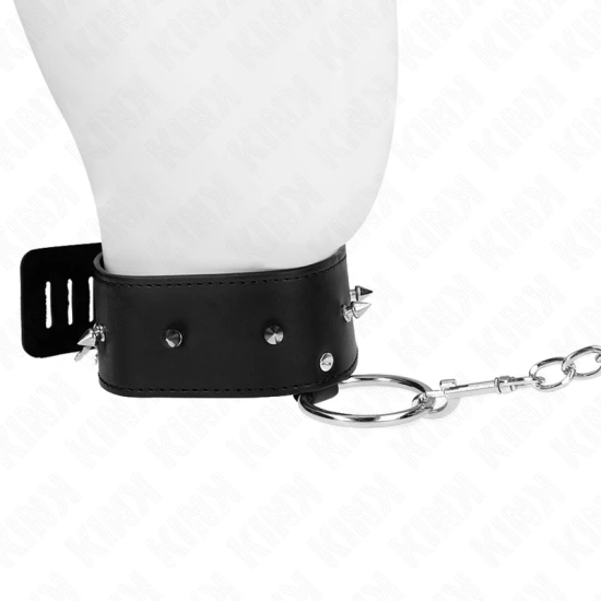 Colier cu lesă 65 cm, cu elemente argintii, Model 2, reglabil 36-43 cm x 5 cm
