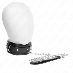 Colier greu cu curea, model 1, reglabil 36,5-50 cm, 65 cm, Negru