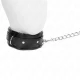 Colier greu cu curea, model 1, reglabil 36,5-50 cm, 65 cm, Negru