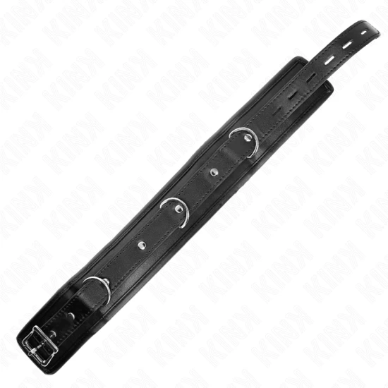 Colier greu cu curea, model 1, reglabil 36,5-50 cm, 65 cm, Negru