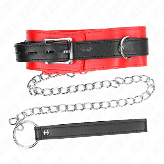Choker cu curea, 65 cm, roșu, 54 x 4.5 cm