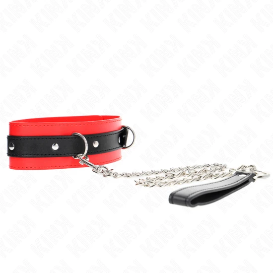 Choker cu curea, 65 cm, roșu, 54 x 4.5 cm