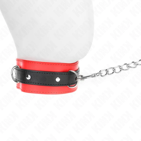 Choker cu curea, 65 cm, roșu, 54 x 4.5 cm