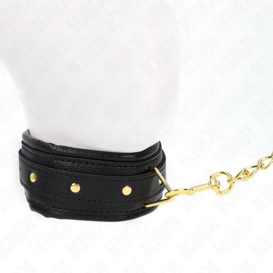 Colier cu curea tip piele ecologică cu burete, Model 1, Reglabil, 37-54 cm x 3 cm