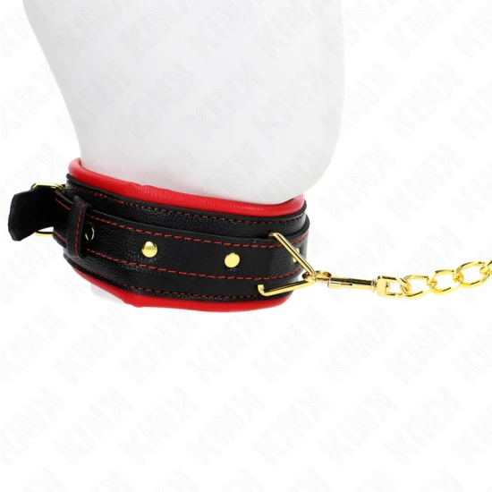 Colier cu lesă, curea din imitație piele tip burete, Model 2, reglabil, 37-54 cm x 3 cm, Roz