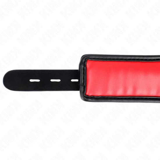 Colier cu bretea tip piele ecologică cu burete, Model 3, Roz, ajustabil 37-54 cm x 3 cm