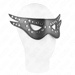 Masca sexy din piele ecologică, Model 1, Roz-negru. 27 x 13 cm
