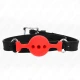 Jucărie tip gag din silicon, Full Silicone, Roz, 55 x 2 cm, bilă 4 cm, reglabil 35-51 cm