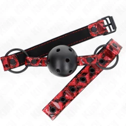 DIAMOND PATTERN - Minge pentru gag 4,5 cm, Model 2, Negru, 64,5 cm reglabil, 42-60 cm