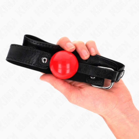 Bilă din Soft TPE, 4 cm, Model 1, Roz/Negru, Reglabil 41-61 cm