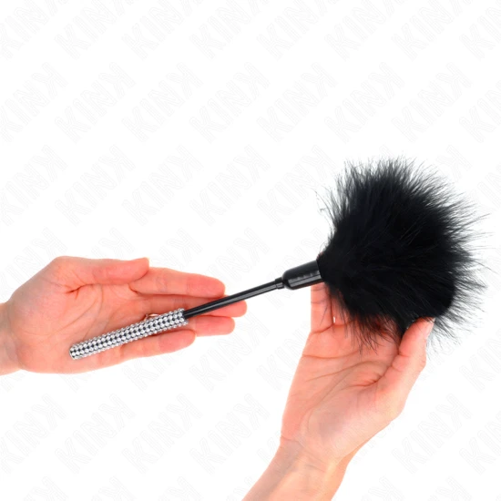 Pene pentru gâdilat cu mâner cu strasuri, 27 cm