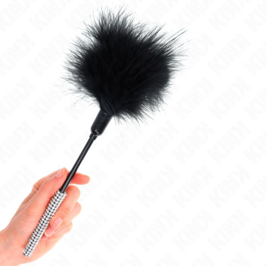Pene pentru gâdilat cu mâner cu strasuri, 27 cm