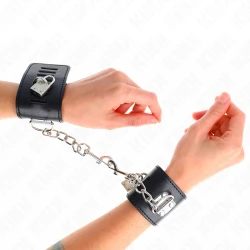 Atingătoare pentru încheieturi cu lacăt - Negru - Reglabile 16-23 cm x 5.5 cm