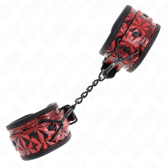 Suport încheietură tip manșetă, model cu imprimeu tip diamant, roșu închis, reglabil 17-26 cm x 5.5 cm