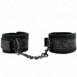 Set manșete pentru încheieturi, dantelă neagră, neopren, ajustabile, 20-29 cm x 5 cm
