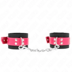Seturi de fixare pentru încheieturi, Nylon, Roz cu curea tip piele, ajustabile 19-29 cm x 5.1 cm