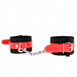 Cătușe Nylon - Reglabile, Roșu, 19-24 cm x 5.5 cm
