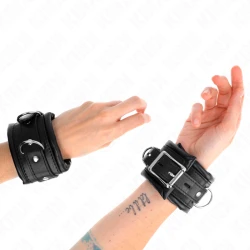 Atingătoare grele pentru încheieturi, cu blană neagră la interior, ajustabile 20-30 cm x 6 cm