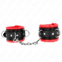 Atingătoare grele pentru încheieturi, căptușite cu blană roșie, ajustabile 20-30 cm x 6 cm
