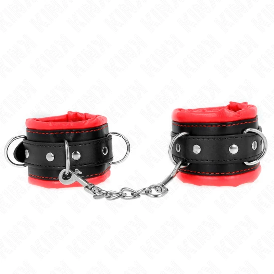 Atingătoare grele pentru încheieturi, căptușite cu blană roșie, ajustabile 20-30 cm x 6 cm