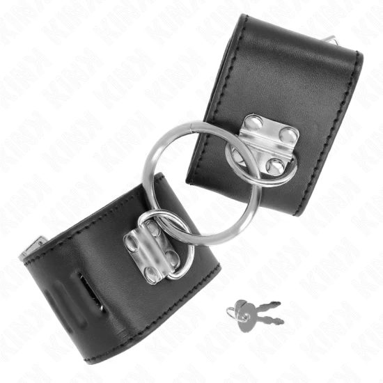 Fixatoare pentru incheieturi cu inel și închidere cu lacăt, Negru, ajustabile, 16-23 cm x 5.5 cm