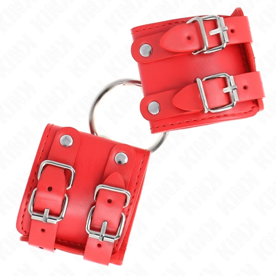 Fixare pentru încheietura mâinii cu inel și ținte, ajustabile, roșu, 17-22 cm x 6.5 cm