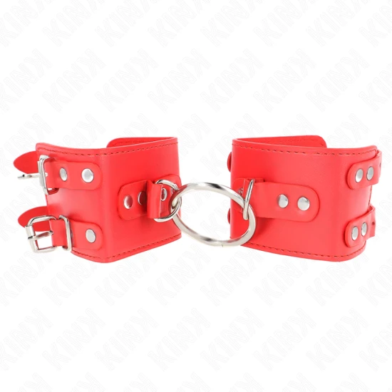 Fixare pentru încheietura mâinii cu inel și ținte, ajustabile, roșu, 17-22 cm x 6.5 cm