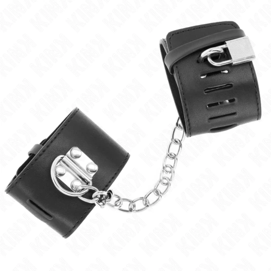 Fixare pentru încheieturi cu lanț și închidere cu lacăt 30 cm, reglabil 16-23 cm x 5.5 cm, Negru