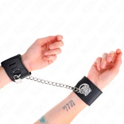 Fixare pentru încheieturi cu lanț și închidere cu lacăt 30 cm, reglabil 16-23 cm x 5.5 cm, Negru