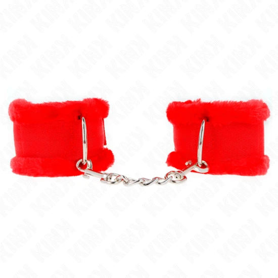 Atingătoare pentru încheieturi, căptușite tip furry, Roz, reglabile 17-31 cm x 7 cm