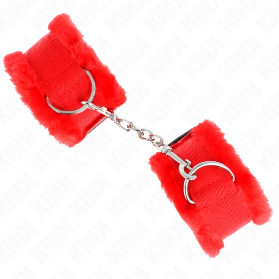 Atingătoare pentru încheieturi, căptușite tip furry, Roz, reglabile 17-31 cm x 7 cm