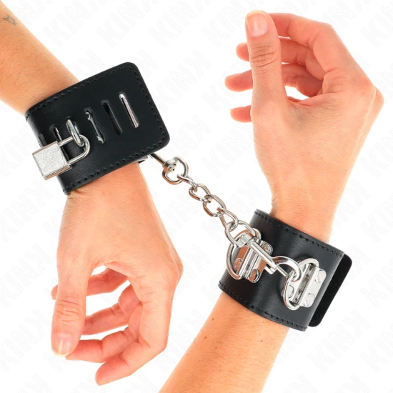 Seturi pentru încheieturi, cu închidere cu lacăt, Negru, reglabil 16-23 cm x 5.5 cm