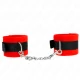Ham Beginner Fur Hand Cuffs, Realist, Negru-Roșu