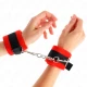 Ham Beginner Fur Hand Cuffs, Realist, Negru-Roșu