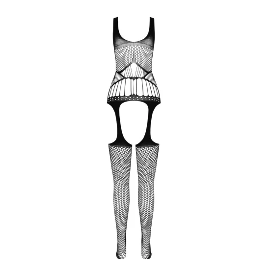 Bodystocking mini-dress din plasă, alb, mărime universală
