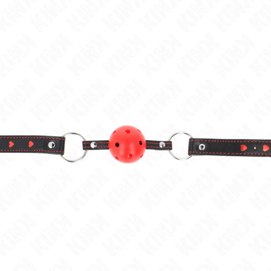 Ham Hollow Hard Ball Gag Model 2, 65 X 2.5 Cm, Roșu