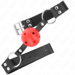 Dispozitiv de tăcere tip minge, Roz, 4 cm, cu nit dublu, 62,5 x 2,5 cm, ajustabil 42-58 cm