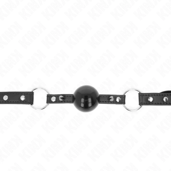 Dispozitiv de gag tip bilă, 4 cm, cu vârf tip nit și închidere snap lock, 65 x 2 cm