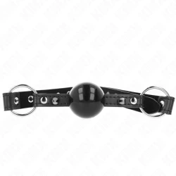 Dispozitiv de gag tip bilă, 4 cm, cu vârf tip nit și închidere snap lock, 65 x 2 cm