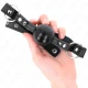 Dispozitiv de gag tip bilă, 4 cm, cu vârf tip nit și închidere snap lock, 65 x 2 cm