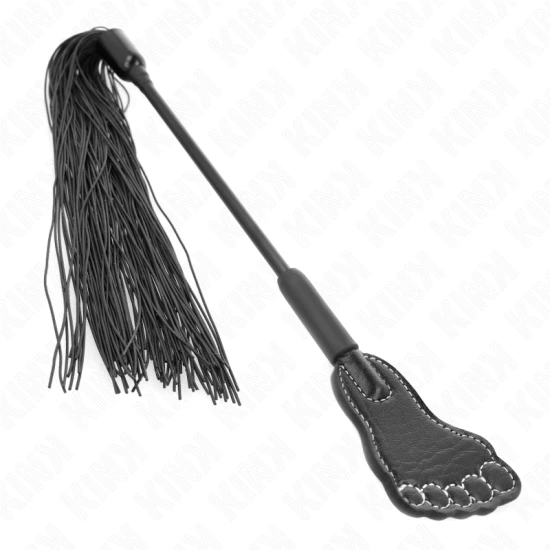 Paletă în formă de picior cu bici cu ciucure, 31 cm