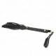 Mini whip din piele intoarsa, Negru, 30 cm