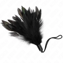 Tickle feathers with rope handle, bază din plastic, 15 cm