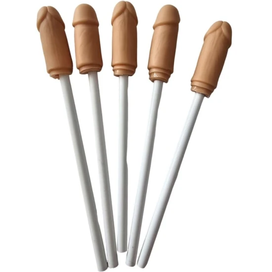 Dildo Diablo Picante, 5 Creioane Cu Vârf De Penis Natural, Bej
