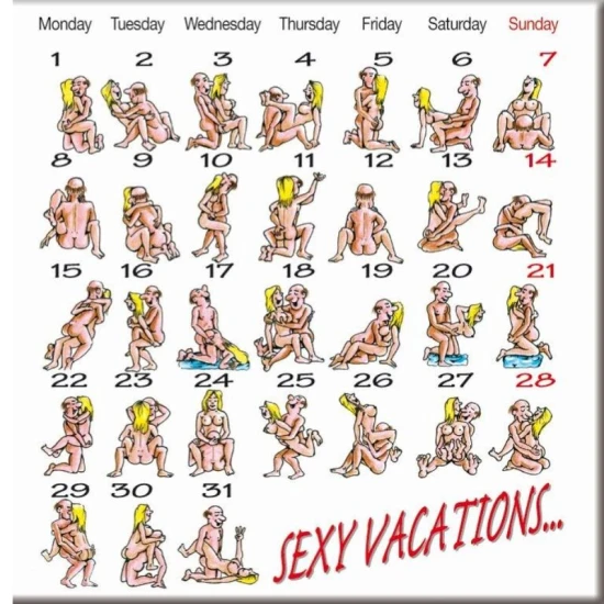 Magnet Calendar - Kamasutra, Multicolor, Unic