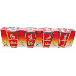 Set 4 pahare tip shots din sticlă, poziții Kamasutra