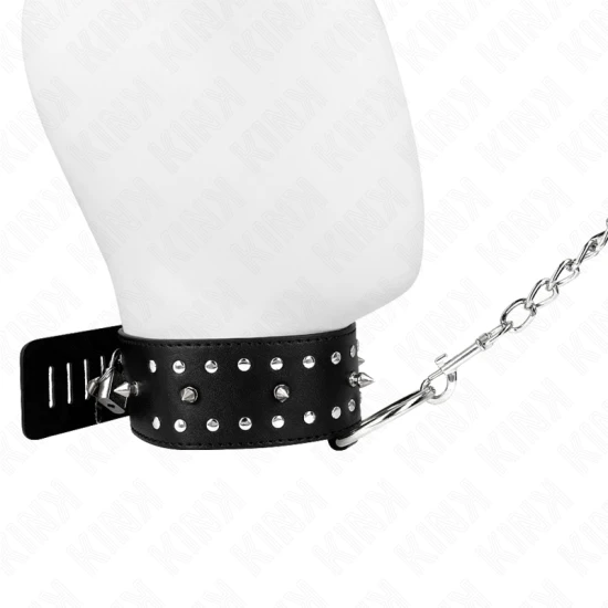 Colier cu lesă 65 cm cu capse argintii, Model 1, reglabil 36-43 cm x 5 cm