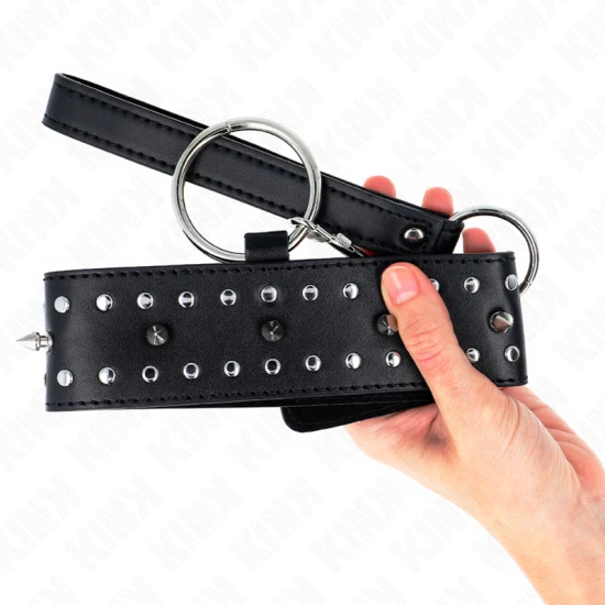 Colier cu lesă 65 cm cu capse argintii, Model 1, reglabil 36-43 cm x 5 cm