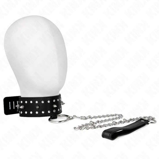 Colier cu lesă 65 cm cu capse argintii, Model 1, reglabil 36-43 cm x 5 cm